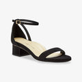 image of the perfect block sandal in black suede | Lead