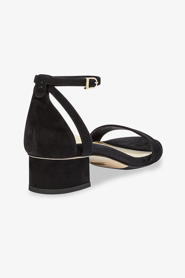 image of the perfect block sandal in black suede | Exclude | Grid Hover