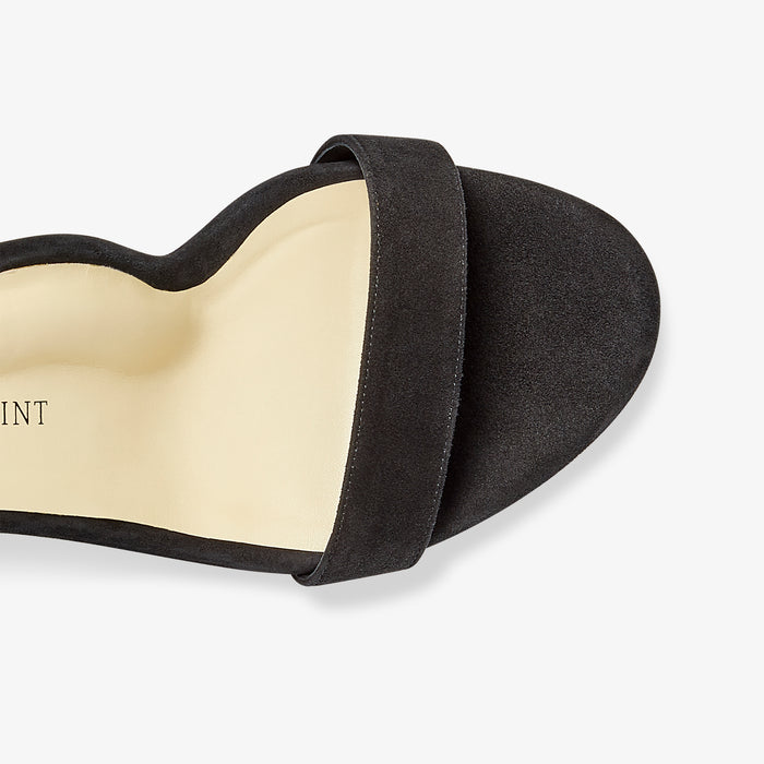 image of the perfect perfect block sandal in black suede