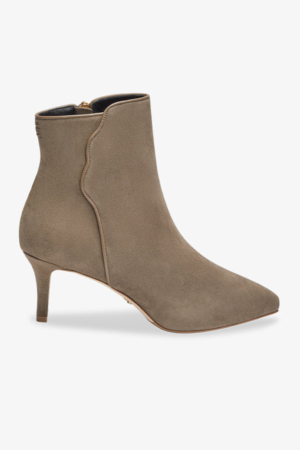 image of the perfect dress bootie in taupe suede | Exclude | Grid Hover
