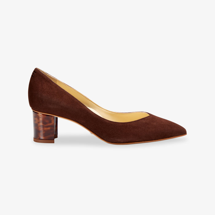 image of the perfect emma pump in espresso suede