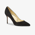 image of the perfect pump in black suede | Lead