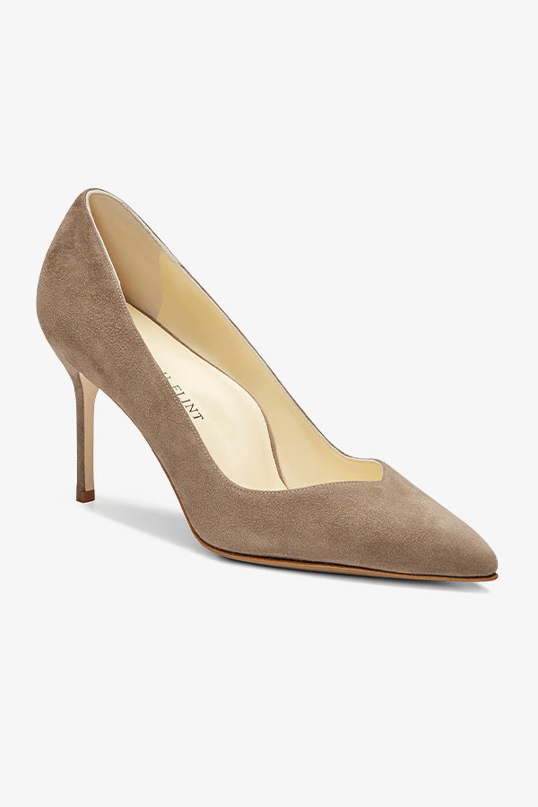 image of the perfect pump in taupe suede | Exclude | Grid