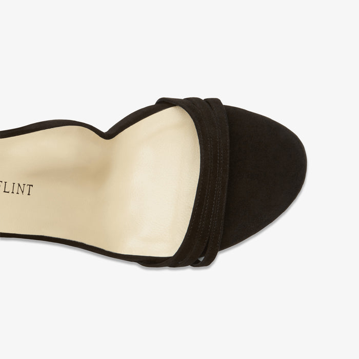 image of the perfect sandal in black suede