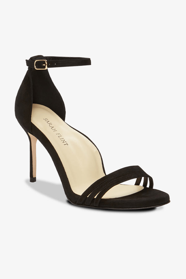 image of the perfect sandal in black suede | Exclude | Grid