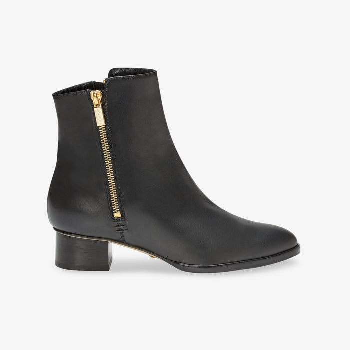 image of the zip bootie in black