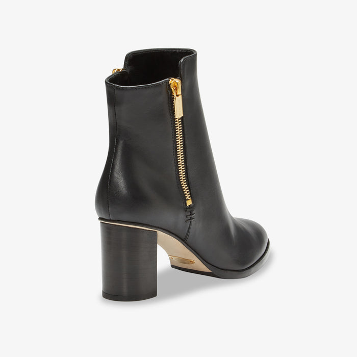 image of the perfect zip bootie in black leather