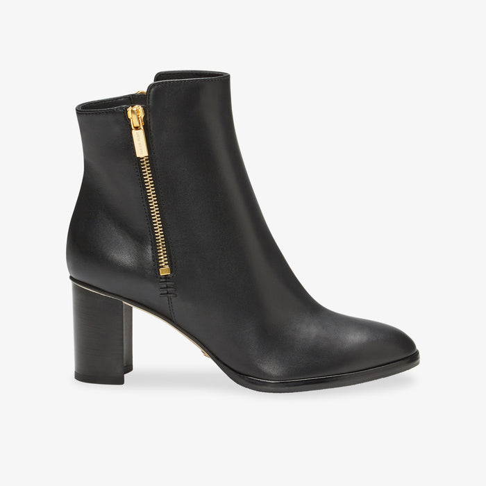 image of the perfect zip bootie in black leather