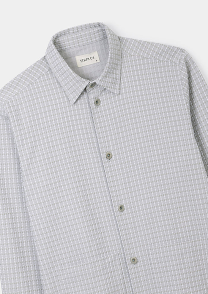 Seafoam Grey Stitch Overshirt, Overshirt - SIRPLUS