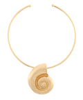 seashell gold choker necklace