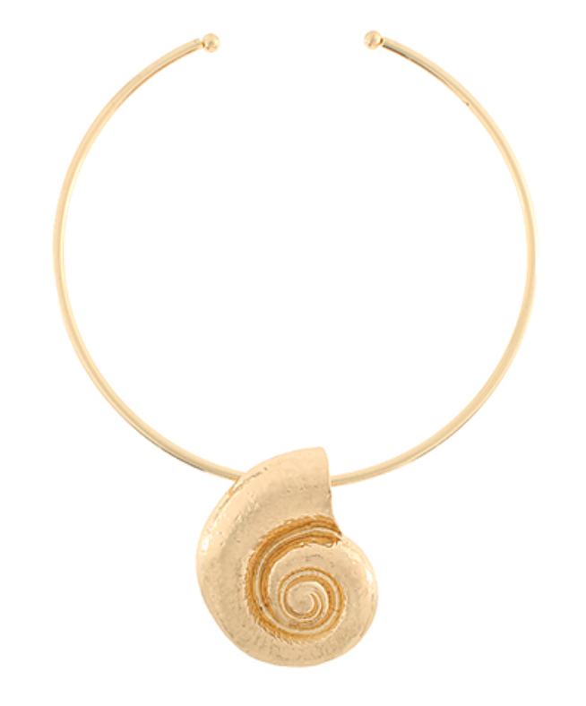 seashell gold choker necklace