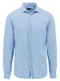 Sel 664 Blue Linen Cotton Casual Shirt
