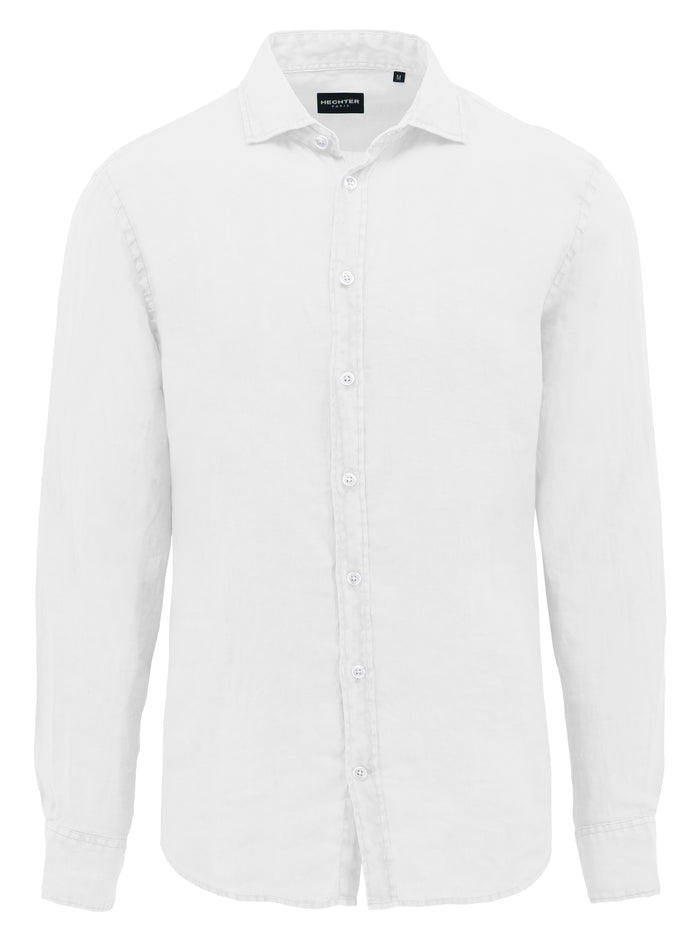 Sel 664 White Linen Cotton Casual Shirt