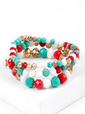 Set of 3 Faceted Stretch Bracelet