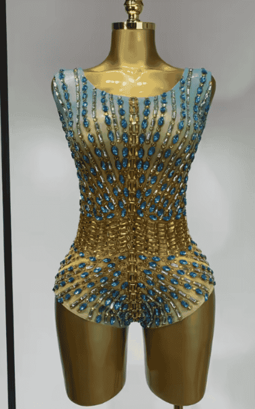 Sheena Shining Rhinestone Bodysuit Performance Costume