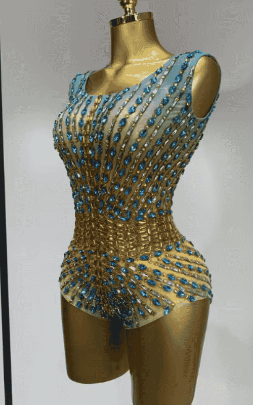 Sheena Shining Rhinestone Bodysuit Performance Costume