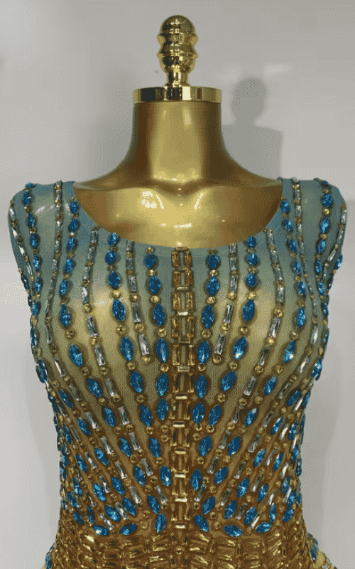 Sheena Shining Rhinestone Bodysuit Performance Costume