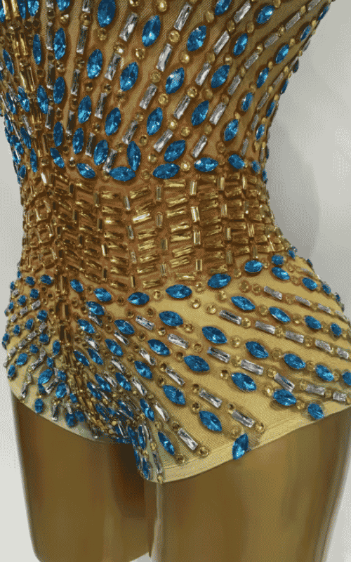 Sheena Shining Rhinestone Bodysuit Performance Costume