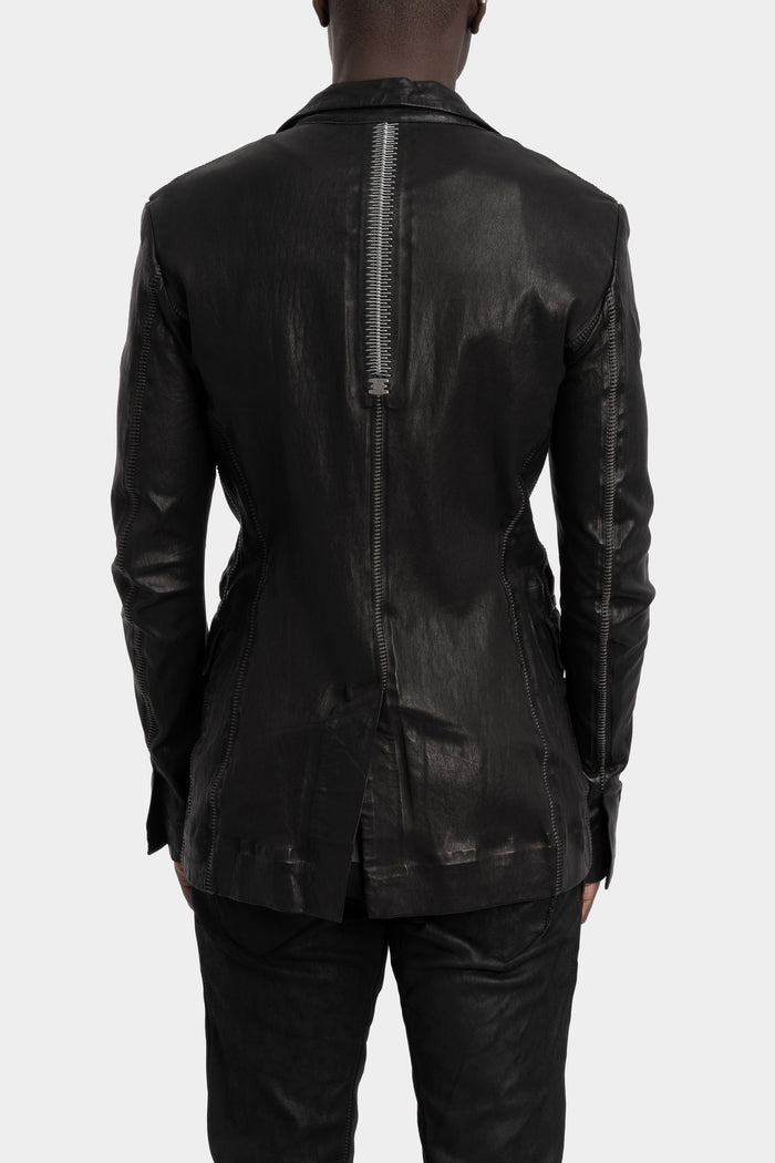 Single button leather blazer