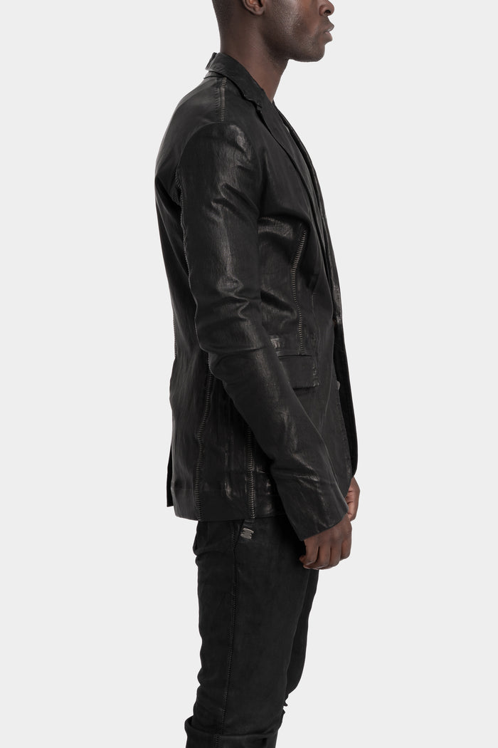 Single button leather blazer