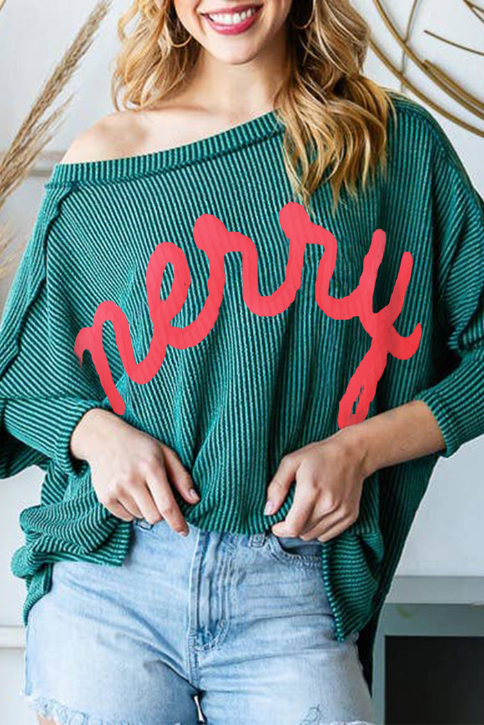 Skobeloff Merry Graphic - Haut en tricot à manches chauve-souris