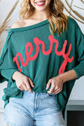 Skobeloff Merry Graphic - Haut en tricot à manches chauve-souris