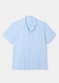 Sky Blue Square Stitch Cuban Shirt, Cuban Shirt - SIRPLUS