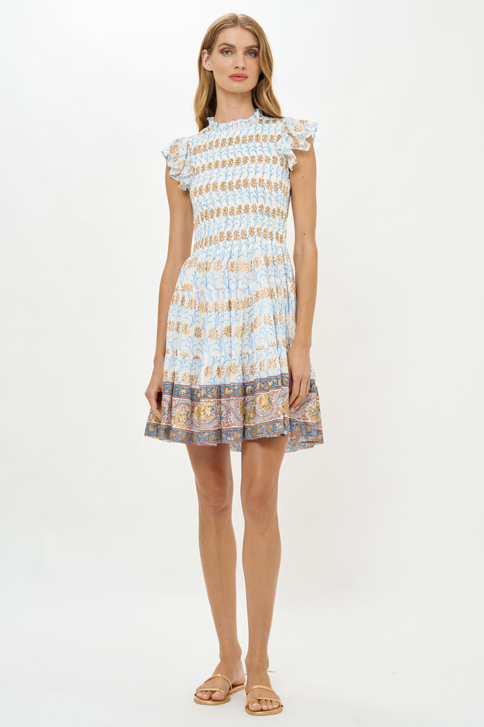 Smocked Flirty Short- Geneva Blue