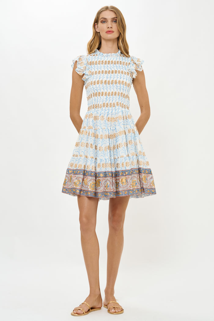 Smocked Flirty Short- Geneva Blue