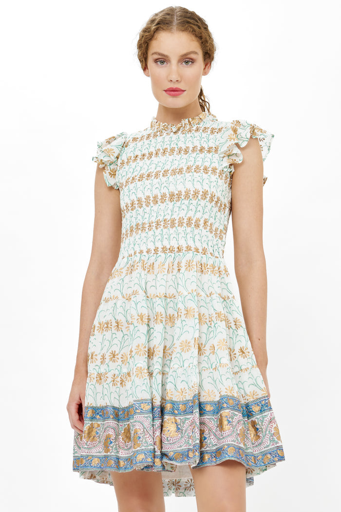 Smocked Flirty Short- Geneva Green
