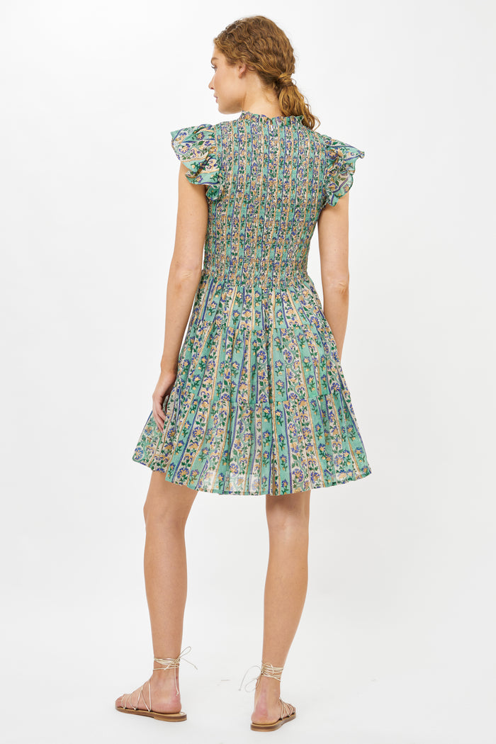 Smocked Flirty Short- Taj Aqua