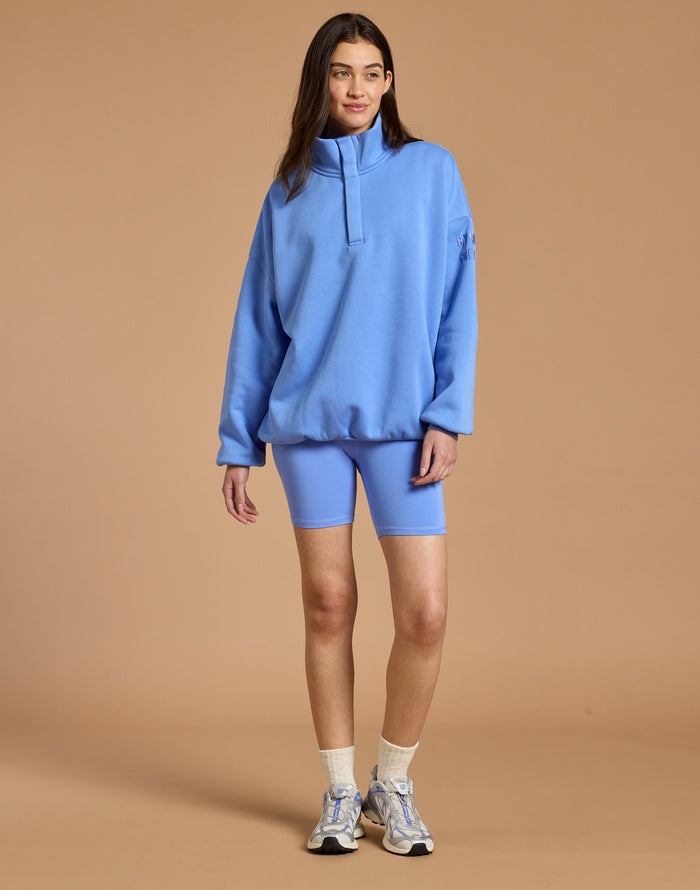 Snap Collar Sierra Sweatshirt in Periwinkle Blue