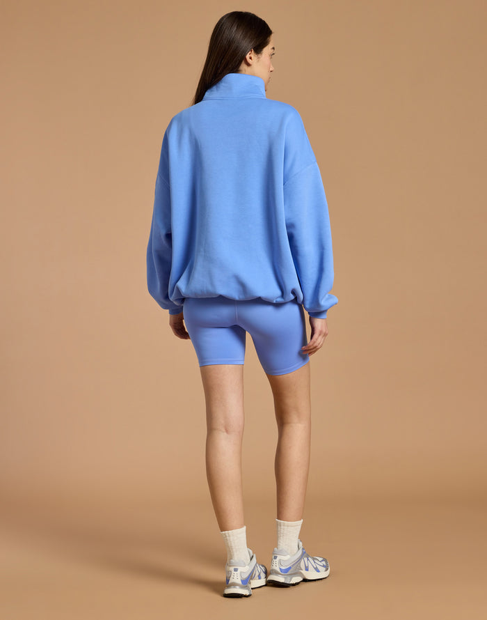 Snap Collar Sierra Sweatshirt in Periwinkle Blue
