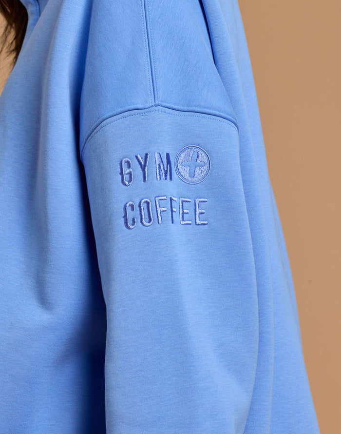 Snap Collar Sierra Sweatshirt in Periwinkle Blue