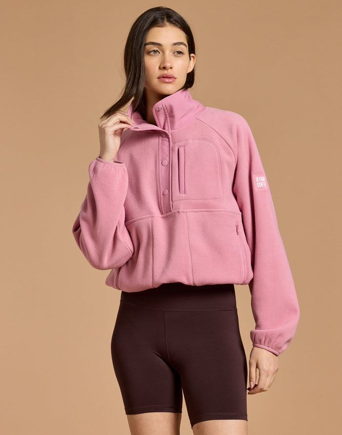 Snap Polar Fleece in Pink Velvet
