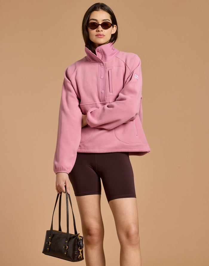 Snap Polar Fleece in Pink Velvet