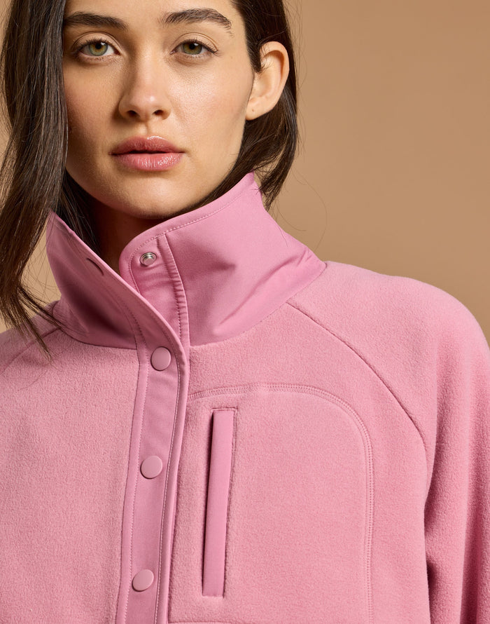 Snap Polar Fleece in Pink Velvet