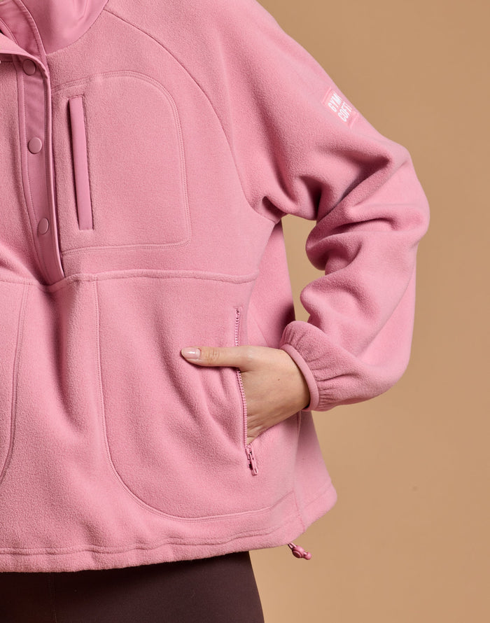 Snap Polar Fleece in Pink Velvet