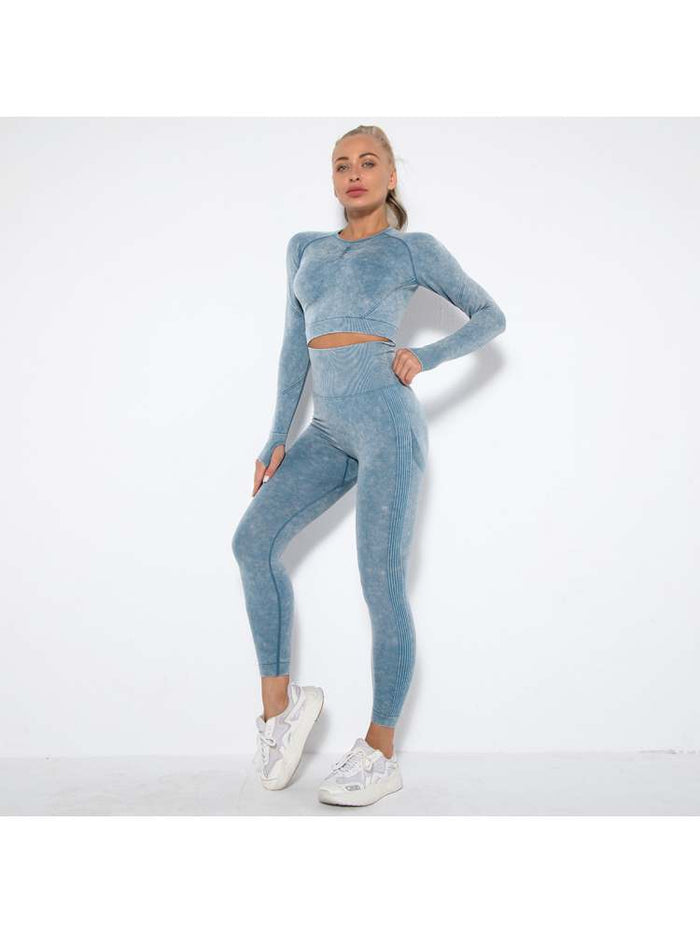Solid Color Washed Yoga Sets