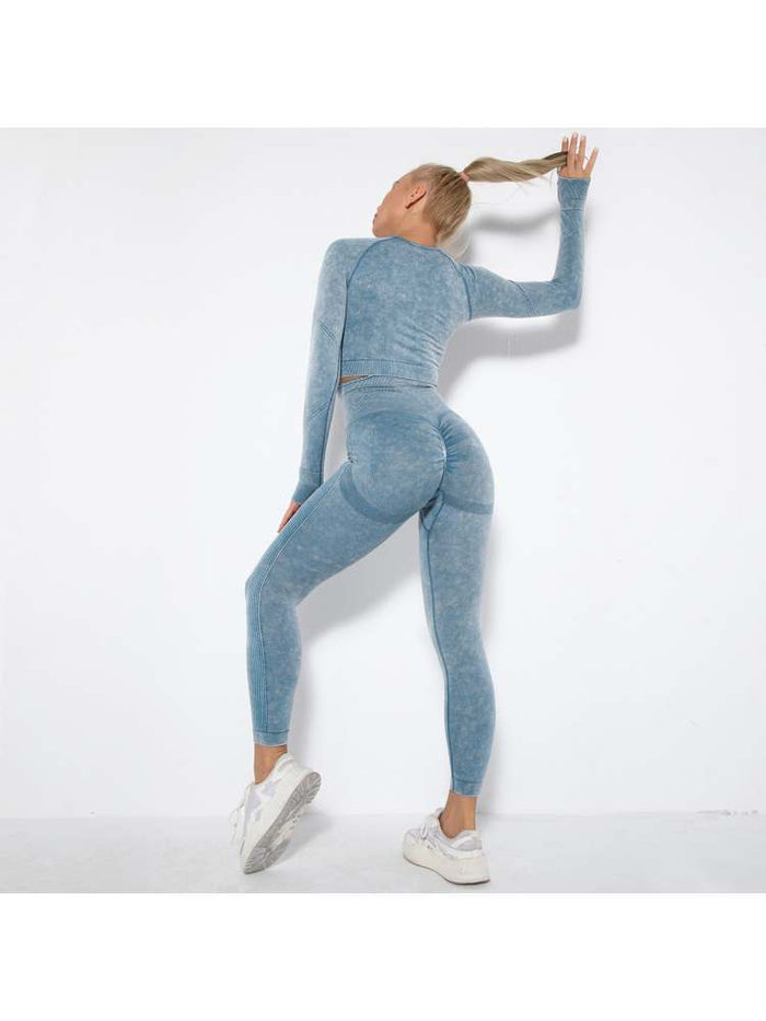 Solid Color Washed Yoga Sets