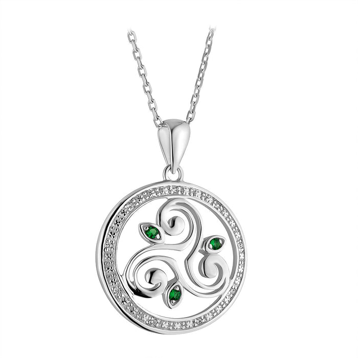 Solvar Sterling Silver Spiral Circle Pendant