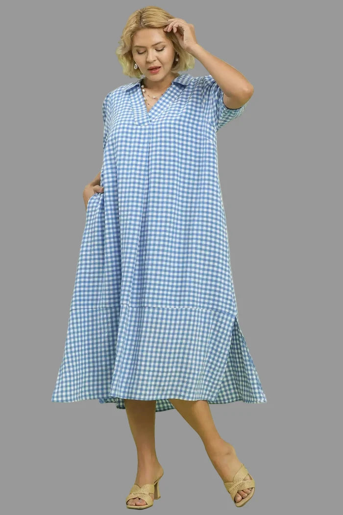 women's plus sizes umgee gingham dress
