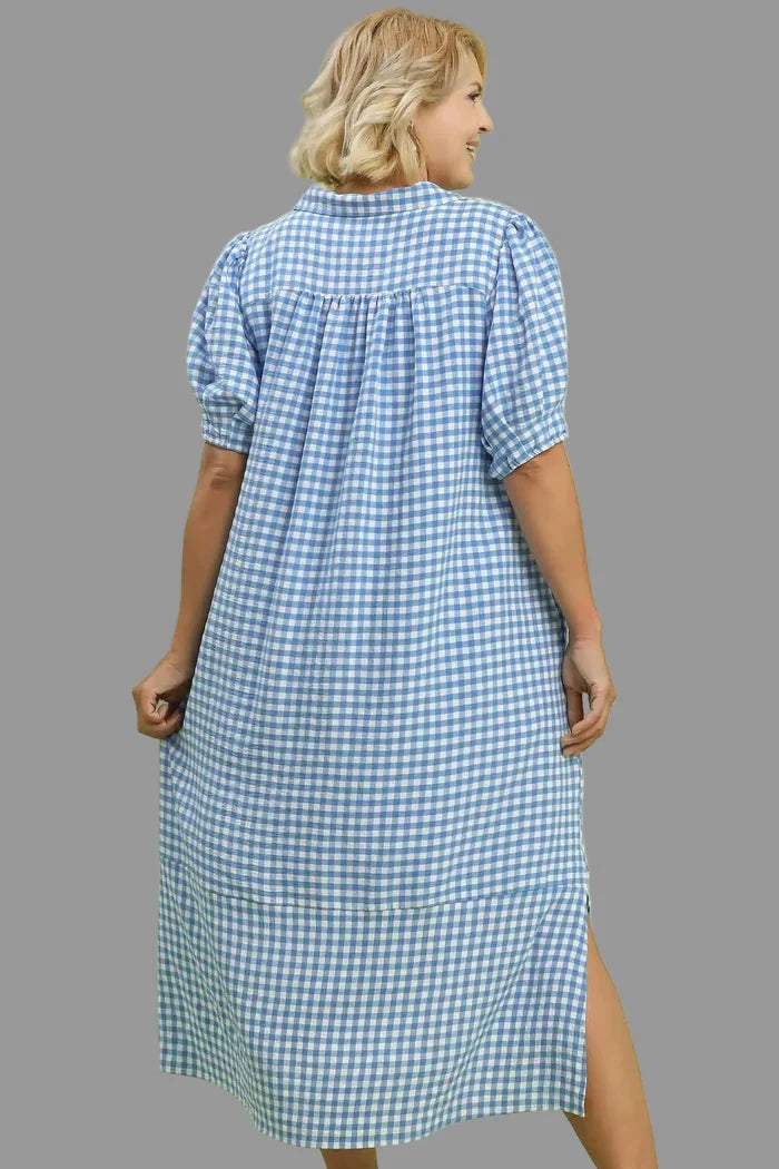 women's plus sizes umgee gingham dress back