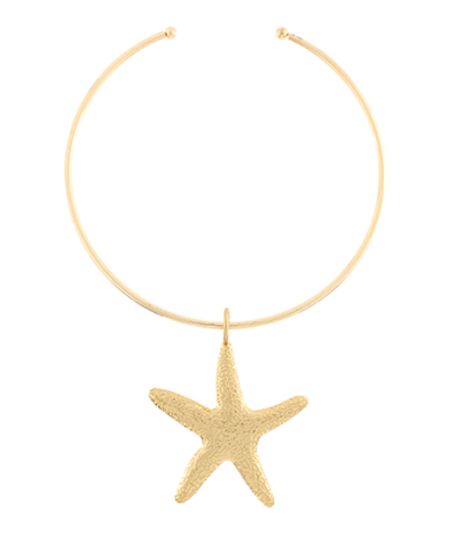 starfish choker necklace gold