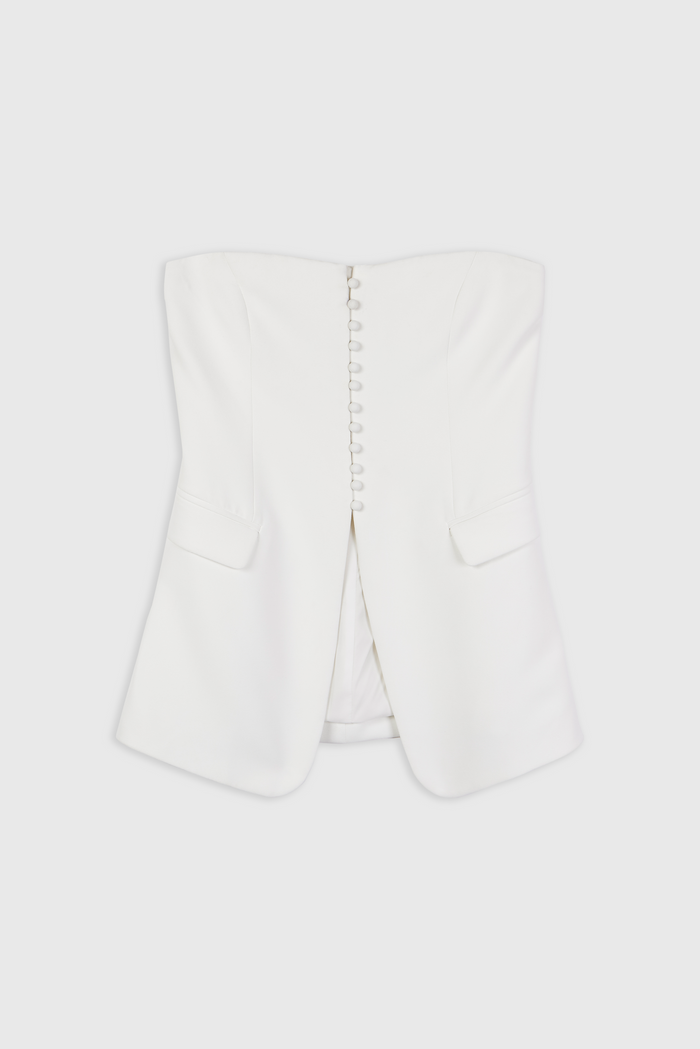 Strapless Peplum Bodice - White