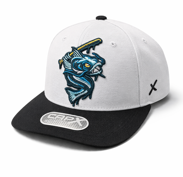 Stretch Fit Hat - Swinging Fish - Black/White