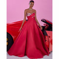 Stunning A-line Strapless Sweetheart Long Prom Dress with Leg Slit - Rosymae