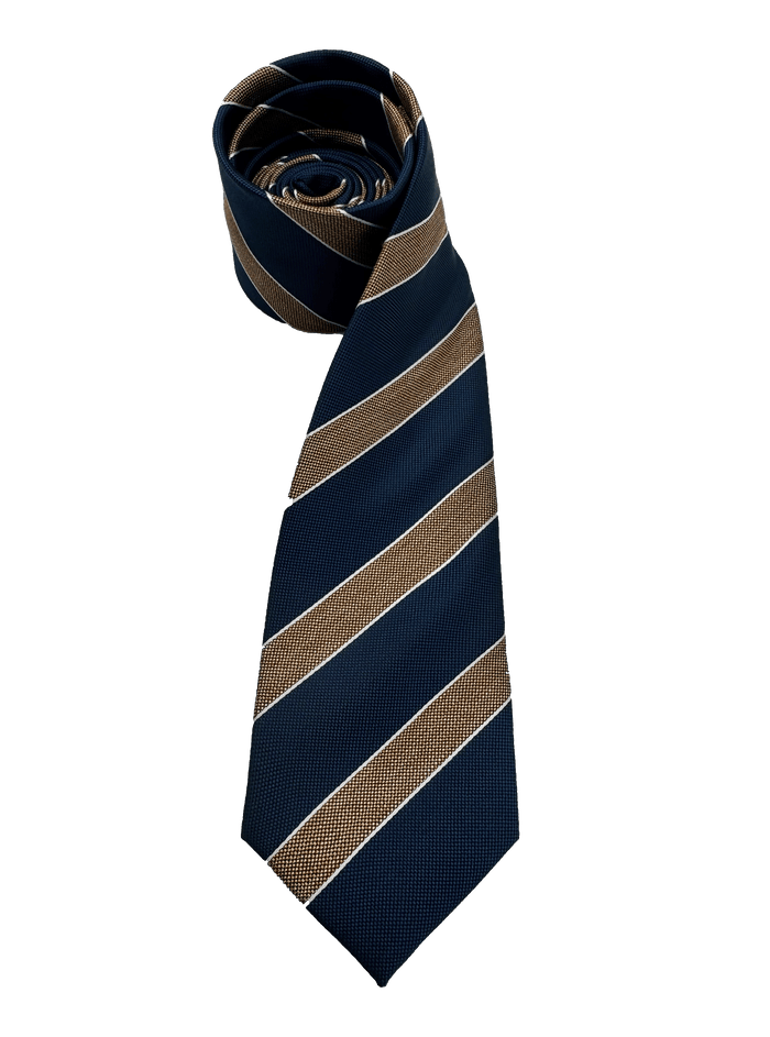 Stuyvesant Navy Taupe Striped Tie