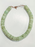 rondelle disk beaded necklace sage green