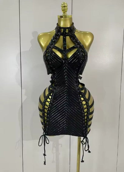 Summer Lace Up Mini Dress